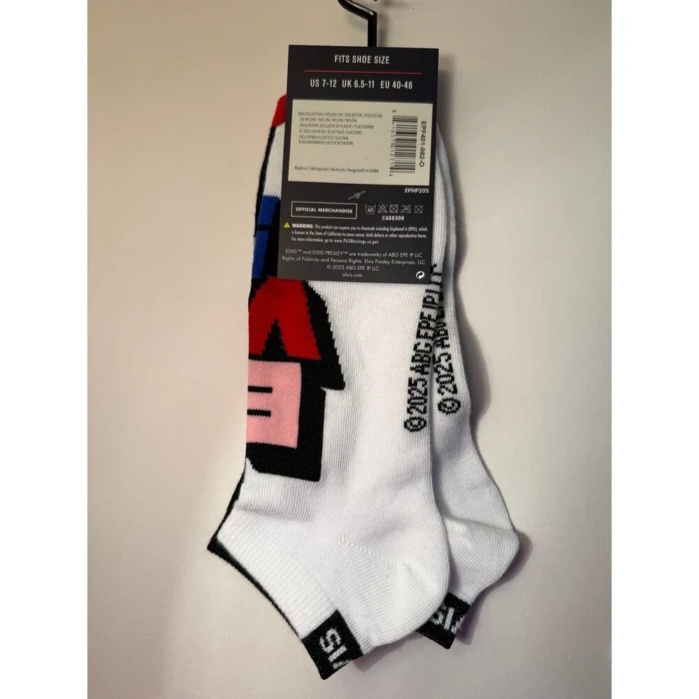Officially  licensed Elvis Presley novelty ankle socks- 2 pair set
